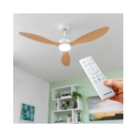 Ventilatore da Soffitto con Luce LED e 3 Pale ABS Wuled InnovaGoods Legno 36 W 52" Ø132 cm