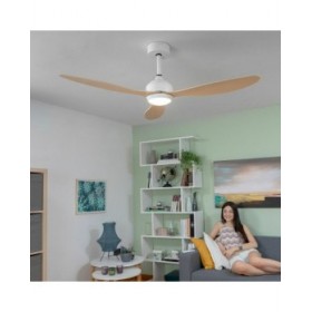 Ventilatore da Soffitto con Luce LED e 3 Pale ABS Wuled InnovaGoods Legno 36 W 52" Ø132 cm