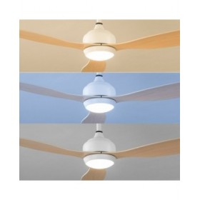Ventilatore da Soffitto con Luce LED e 3 Pale ABS Wuled InnovaGoods Legno 36 W 52" Ø132 cm