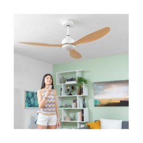 Ventilatore da Soffitto con Luce LED e 3 Pale ABS Wuled InnovaGoods Legno 36 W 52" Ø132 cm