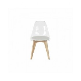 Sedia da Sala da Pranzo DKD Home Decor Bianco Legno Policarbonato (Ricondizionati A)