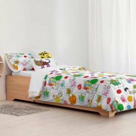 Copripiumino Decolores Indiana Multicolore 175 Fili 155 x 220 cm