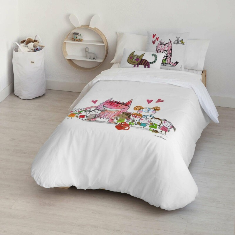 Copripiumino Decolores Al cole Multicolore 175 Fili 140 x 200 cm Collo di bottiglia