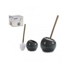Scopino per il Bagno Ceramica Argentato Acciaio inossidabile 15 x 33,5 x 15 cm