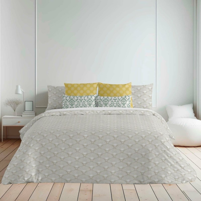 Copripiumino Decolores Nashik Beige 175 Fili 140 x 200 cm Collo di bottiglia