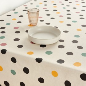 Tovaglia antimacchia Belum CUZCO Bianco Multicolore 100 x 250 cm Pois