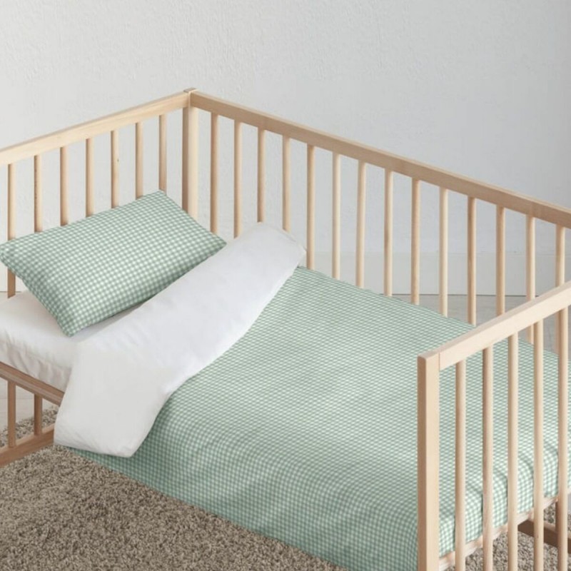 Copripiumino Kids&Cotton Vichy Menta 175 Fili 100 x 120 cm