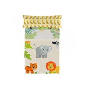 Set di Lenzuola HappyFriday Mr Fox Wild Multicolore Singolo 2 Pezzi