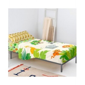 Set di Lenzuola HappyFriday Mr Fox Wild Multicolore Singolo 2 Pezzi