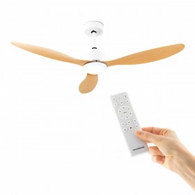 Ventilatore da Soffitto con Luce LED e 3 Pale ABS Wuled InnovaGoods Legno 36 W 52" Ø132 cm