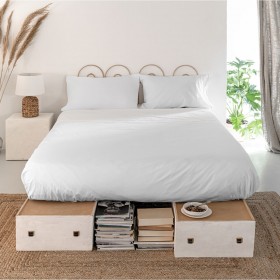 Lenzuolo Superiore HappyFriday Basic Bianco 160 x 270 cm