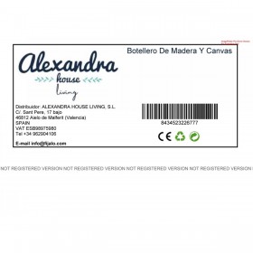 Portabottiglie Alexandra House Living Bianco Tela Legno MDF 60 x 55 x 100 cm