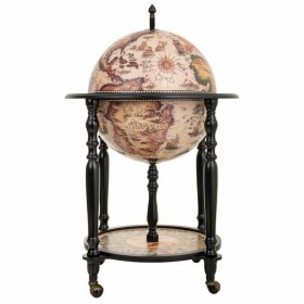 Mappamondo Alexandra House Living Bianco Marrone 60 x 95 x 60 cm Portabottiglie