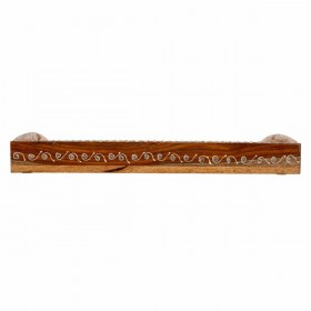 Vassoio Alexandra House Living Bianco Naturale Legno di mango 29 x 6 x 43 cm
