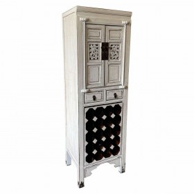 Portabottiglie Alexandra House Living Bianco Legno Legno di olmo 45 x 170 x 55 cm