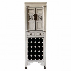 Portabottiglie Alexandra House Living Bianco Legno Legno di olmo 45 x 170 x 55 cm