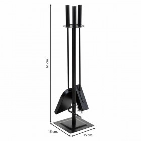 Utensili da Camino Alexandra House Living Nero Ferro 15 x 61 x 15 cm