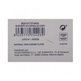 Contenitore per Sistemare le Capsule di Caffè Quttin 14,2 x 12,5 x 31 cm (12 Unità)