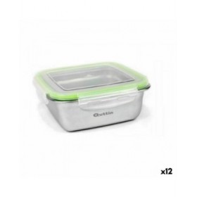 Porta pranzo Ermetico Quttin Quadrato Acciaio inossidabile 400 ml 12 x 12 x 6 cm (12 Unità)