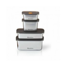 Porta pranzo Ermetico Quttin 450 ml Acciaio inossidabile Rettangolare 11,6 x 9,4 x 7 cm (12 Unità)