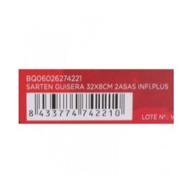 Padella antiaderente Quttin Infinity Rosso 32 x 46 x 9 cm (4 Unità)