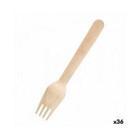 Posate Monouso Legno 36 Unità 16 x 2,8 x 1,8 cm