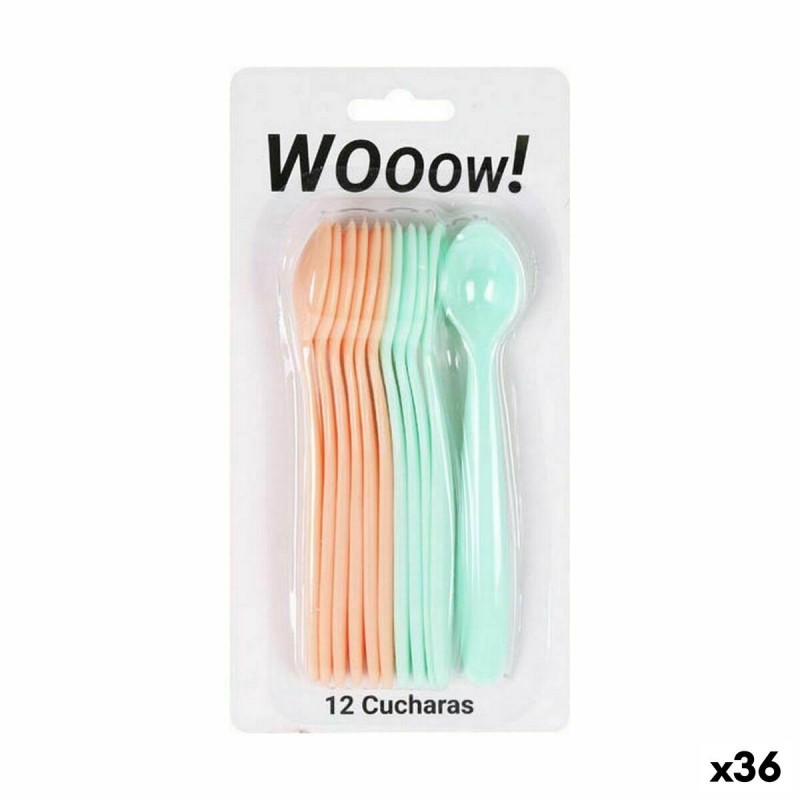 Set di cucchiai riutilizzabili Riutilizzabile Multicolore 20 cm 12 Pezzi (36 Unità)