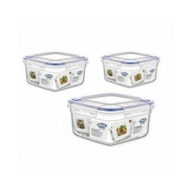 Set di scatole porta pranzo Dem Ermetico 3 Pezzi 500 ml 18 x 18 x 10 cm (6 Unità)