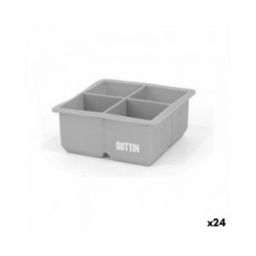 Formina per Cubetti di Ghiaccio Quttin Flessibile Silicone 10,5 x 10,5 x 5 cm (24 Unità)