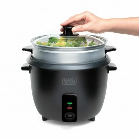 cuociriso Black & Decker BXRC1800E Nero 1,8 L Bianco Alluminio 700 W