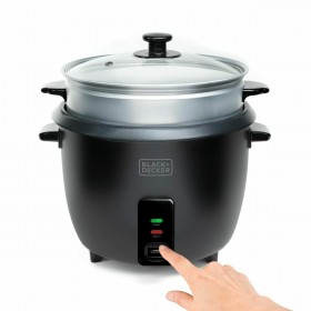 cuociriso Black & Decker BXRC1800E Nero 1,8 L Bianco Alluminio 700 W