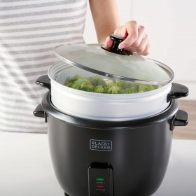 cuociriso Black & Decker BXRC1800E Nero 1,8 L Bianco Alluminio 700 W