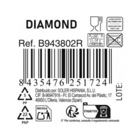 Piatto per Dolce La Mediterránea Diamond ø 19 x 1,7 cm (24 Unità)