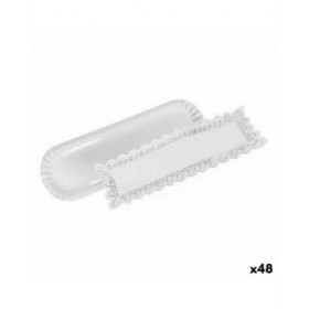 Set di Vassoi Algon Bianco 10 x 36 cm Monouso (2 Pezzi) (48 Unità)