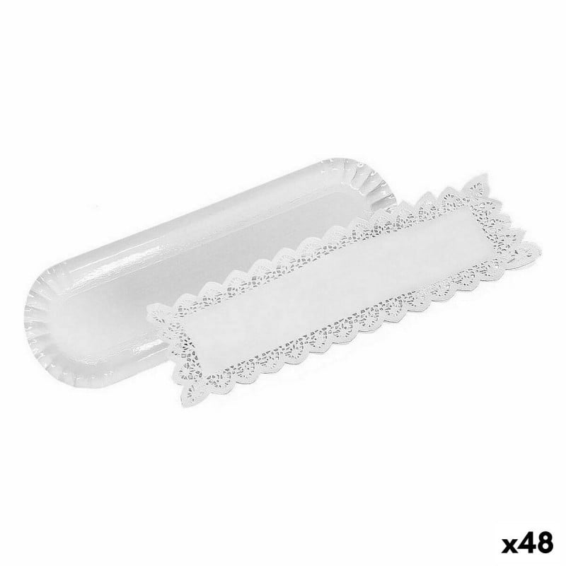 Set di Vassoi Algon Bianco 10 x 36 cm Monouso (2 Pezzi) (48 Unità)