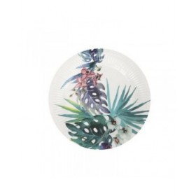 Set di piatti Algon Monouso Cartone Tropicale 10 Pezzi 20 cm (24 Unità)