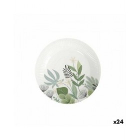 Set di piatti Algon Monouso Cartone Floreale 10 Pezzi 20 cm (24 Unità)