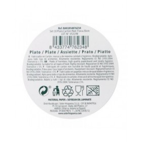 Set di piatti Algon Monouso Cartone Floreale 10 Pezzi 20 cm (24 Unità)