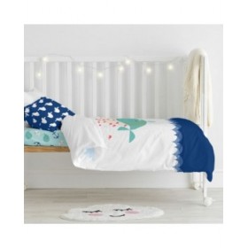 Set di copripiumino HappyFriday Moshi Moshi Whale Multicolore Culla Neonato 2 Pezzi