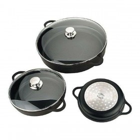 Casseruola con coperchio Valira 4135/25 Nero Ø 24 cm