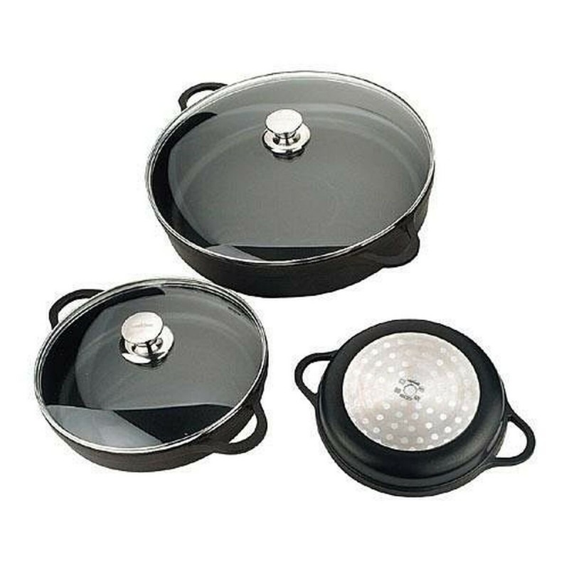 Casseruola con coperchio Valira 4135/25 Nero Ø 24 cm