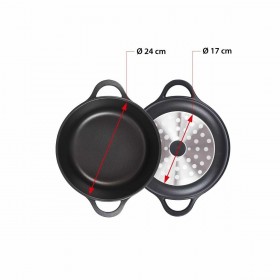 Casseruola con coperchio Valira 4141/25 Nero Ø 24 cm