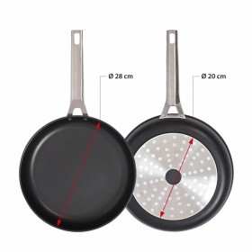 Padella Valira 4667/25 Nero Nero/Argentato Metallo Acciaio inossidabile Alluminio