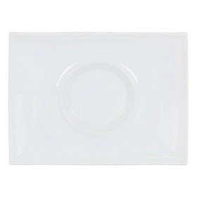 Piatto da pranzo Inde Gourmet Porcellana Bianco 29,5 x 22 x 3 cm