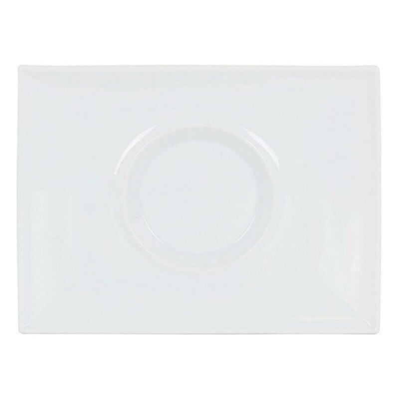 Piatto da pranzo Inde Gourmet Porcellana Bianco 29,5 x 22 x 3 cm