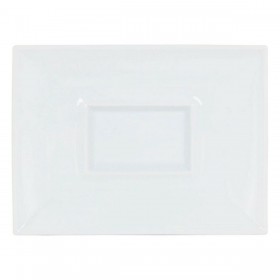 Piatto da pranzo Inde Gourmet Porcellana Bianco 29,5 x 22 x 3 cm