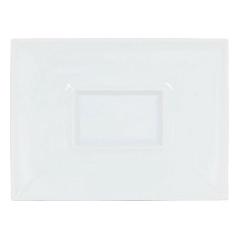 Piatto da pranzo Inde Gourmet Porcellana Bianco 29,5 x 22 x 3 cm