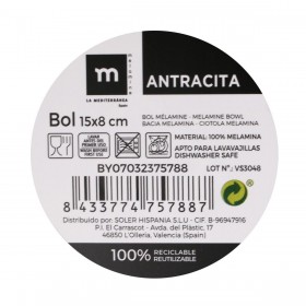 Ciotola per Aperitivi La Mediterránea Melammina Antracite 14,5 x 7 cm (24 Unità)