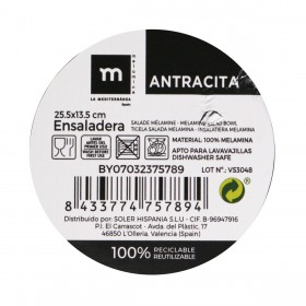 Insalatiera La Mediterránea Melammina Antracite (8 Unità)