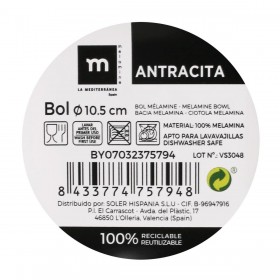 Ciotola per Aperitivi La Mediterránea Melammina Antracite 10 x 10 x 5 cm (36 Unità)